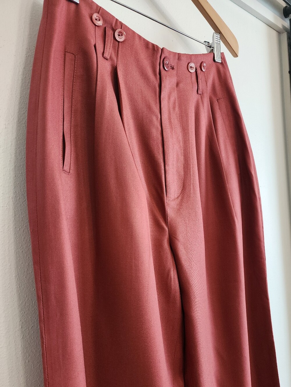 J. Peterman 100% Silk Glamour Pants High Waisted Terracotta Trousers Sz 6 NWOT - Picture 6 of 16